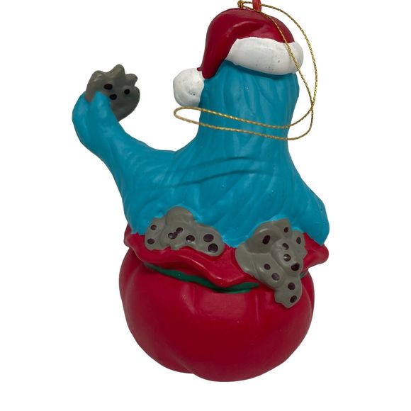 Vintage Sesame Street Cookie Monster Christmas Ornament 4” Xlnt - Picture 2 of 5